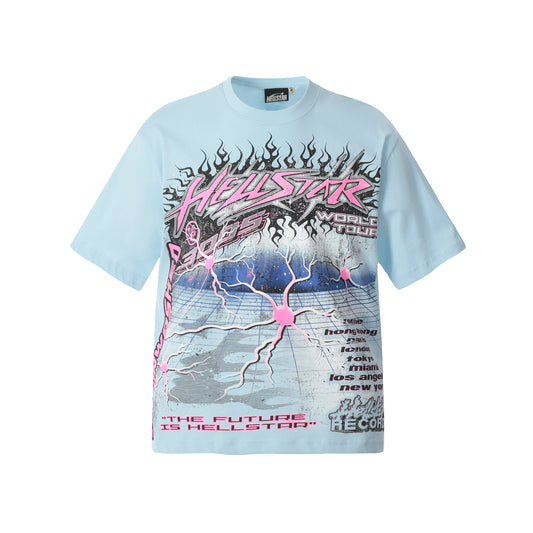 Hellstar Brainwashed World Tour Blue T-Shirt
