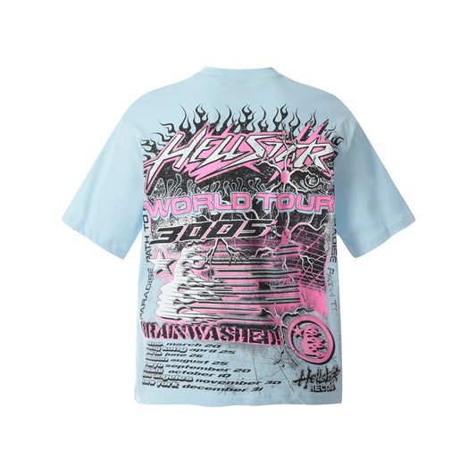 Hellstar Brainwashed World Tour Blue T-Shirt