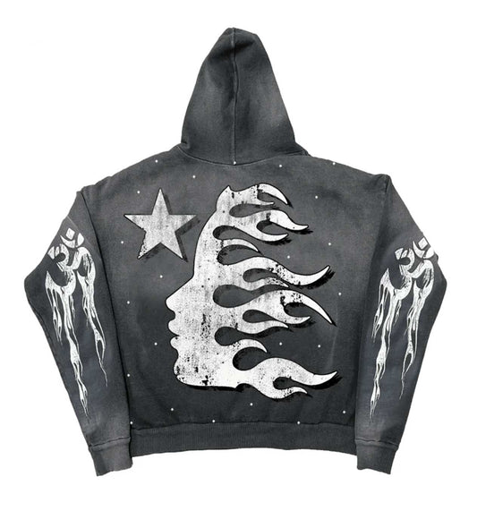 Hellstar Racer Hoodie Faded Black