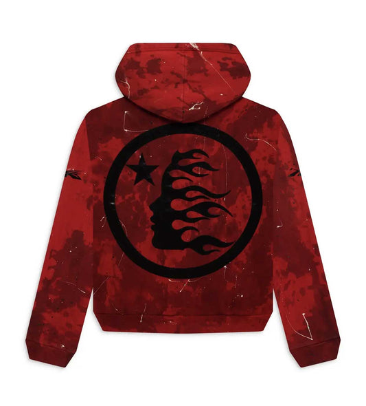 Hellstar Sports Red Tye-Dye Skull Hoodie